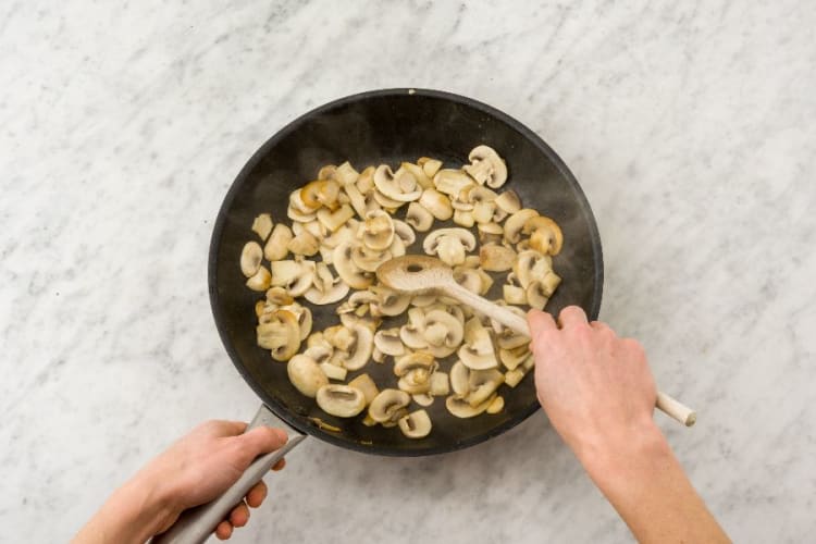 Cook Aromatics and Mushrooms