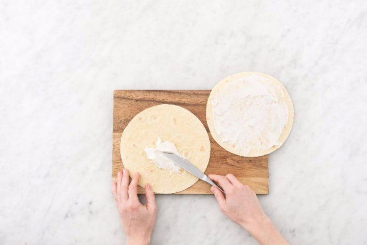 Cook Veggies and Prep Tortillas