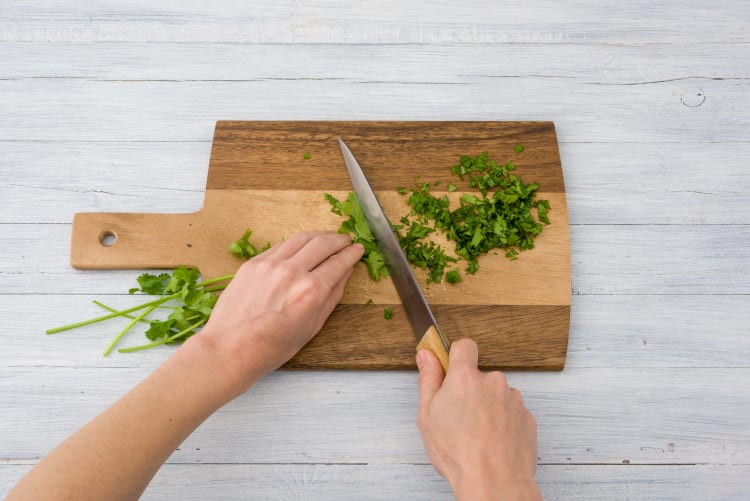 Chop the cilantro