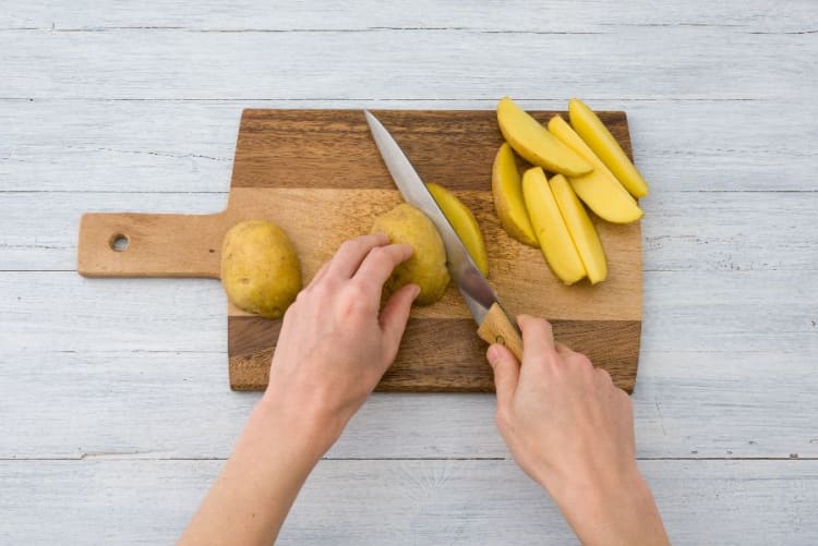 Preheat Oven and Prep Potatoes