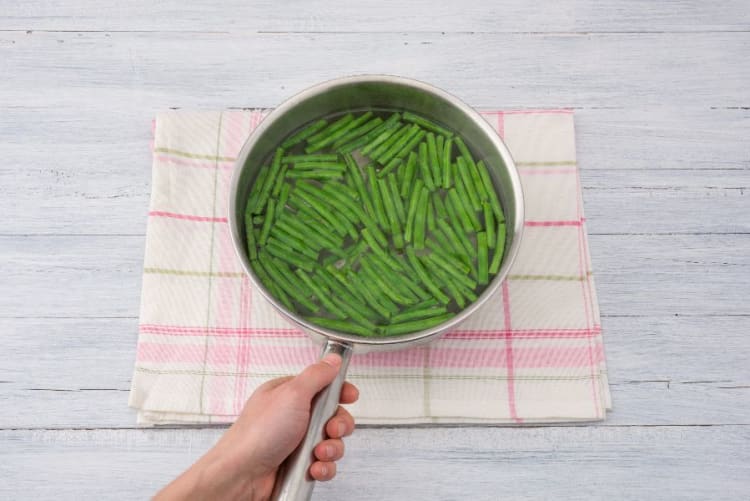 Drain Green Beans and Pasta