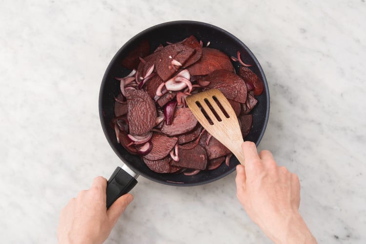 Cook the beetroot & onion