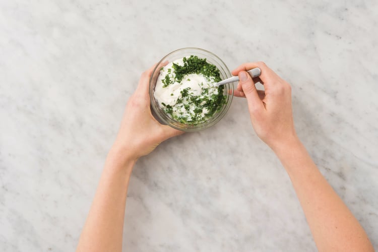 Make the parsley-lemon yoghurt