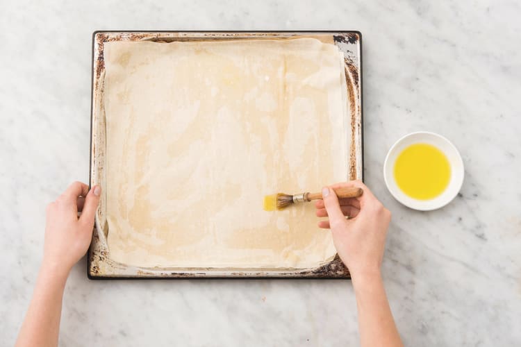 Prepare the filo pastry
