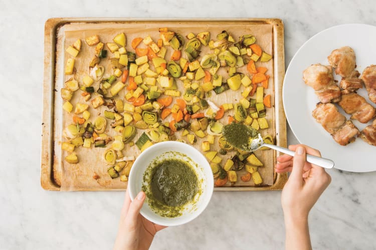 Add the pesto
