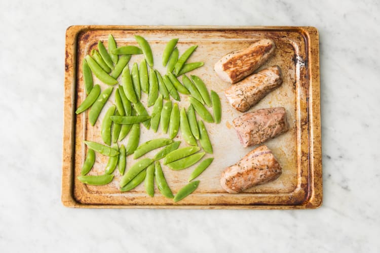 Roast Pork and Snap Peas