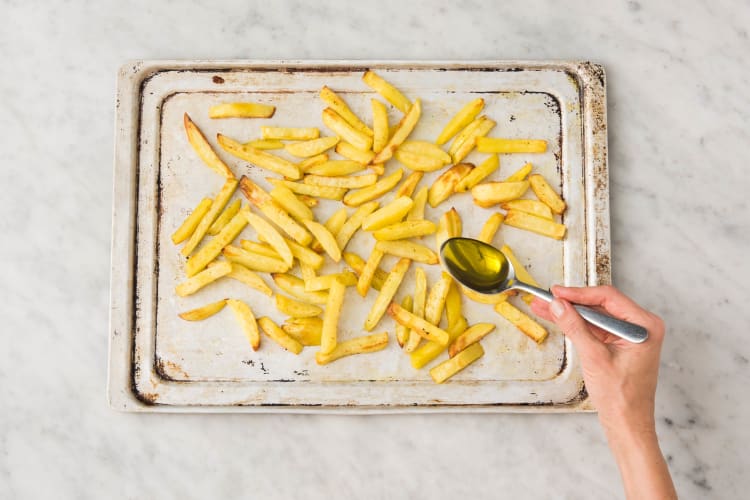 Season Fries and Toss Salad